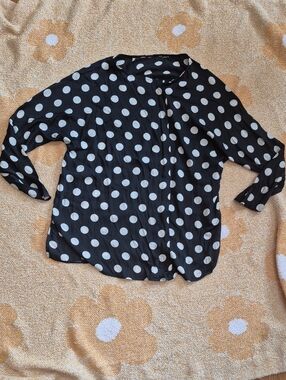Black and White Polka Dot Women's Blouse